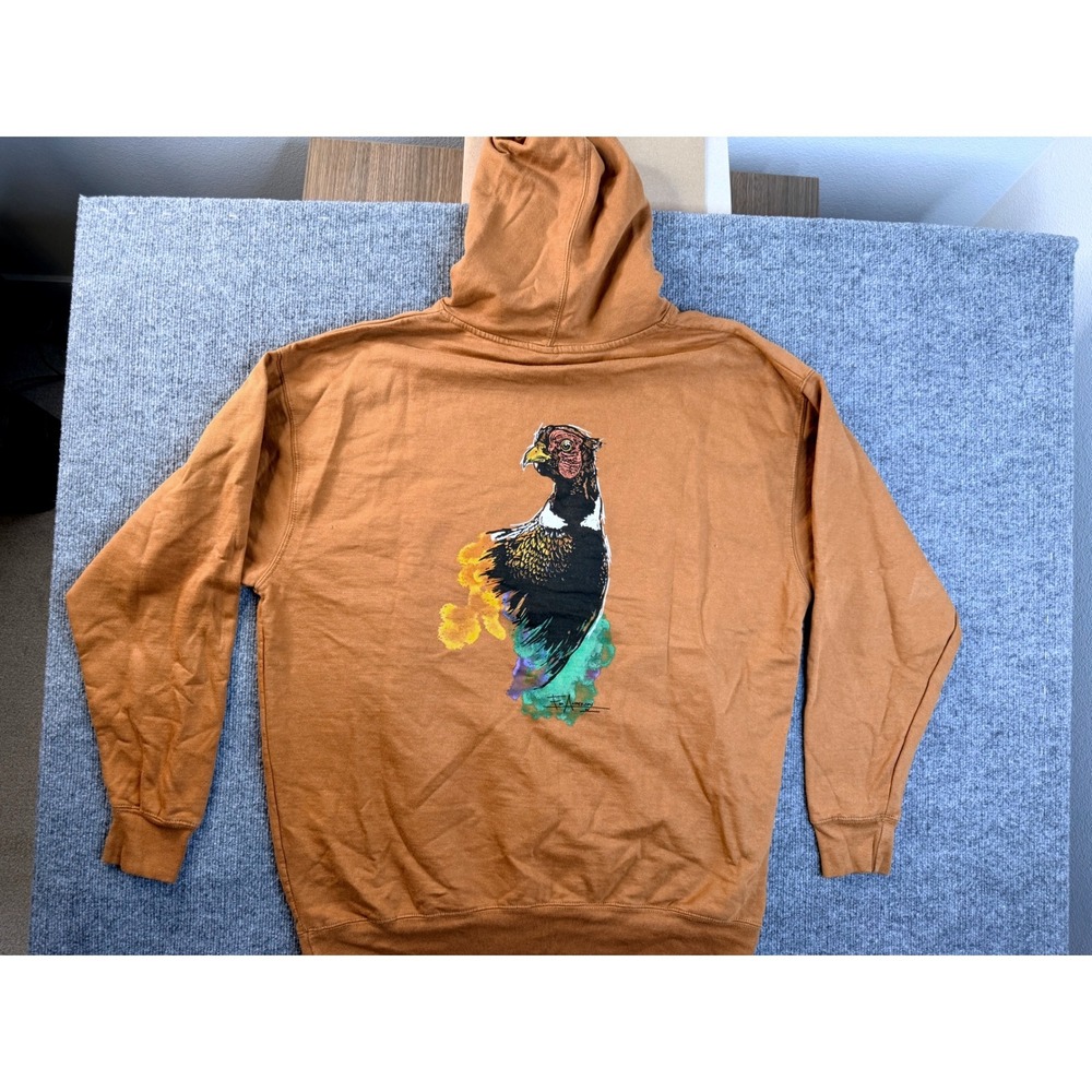 Independent Trading Co Pheasants Forever Hoodie 2XL Brown Graphic Pullover - Picture 2 of 8
